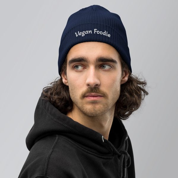 Organic Ribbed Beanie - Vegan Foodie - Image 2
